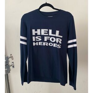 Hell is for Heroes Milano navy blue and white long sleeve shirt size L